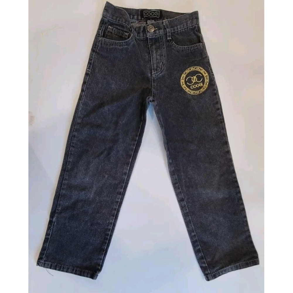 Coogi Boys Embroidered Jeans Size 7, Dark Wash